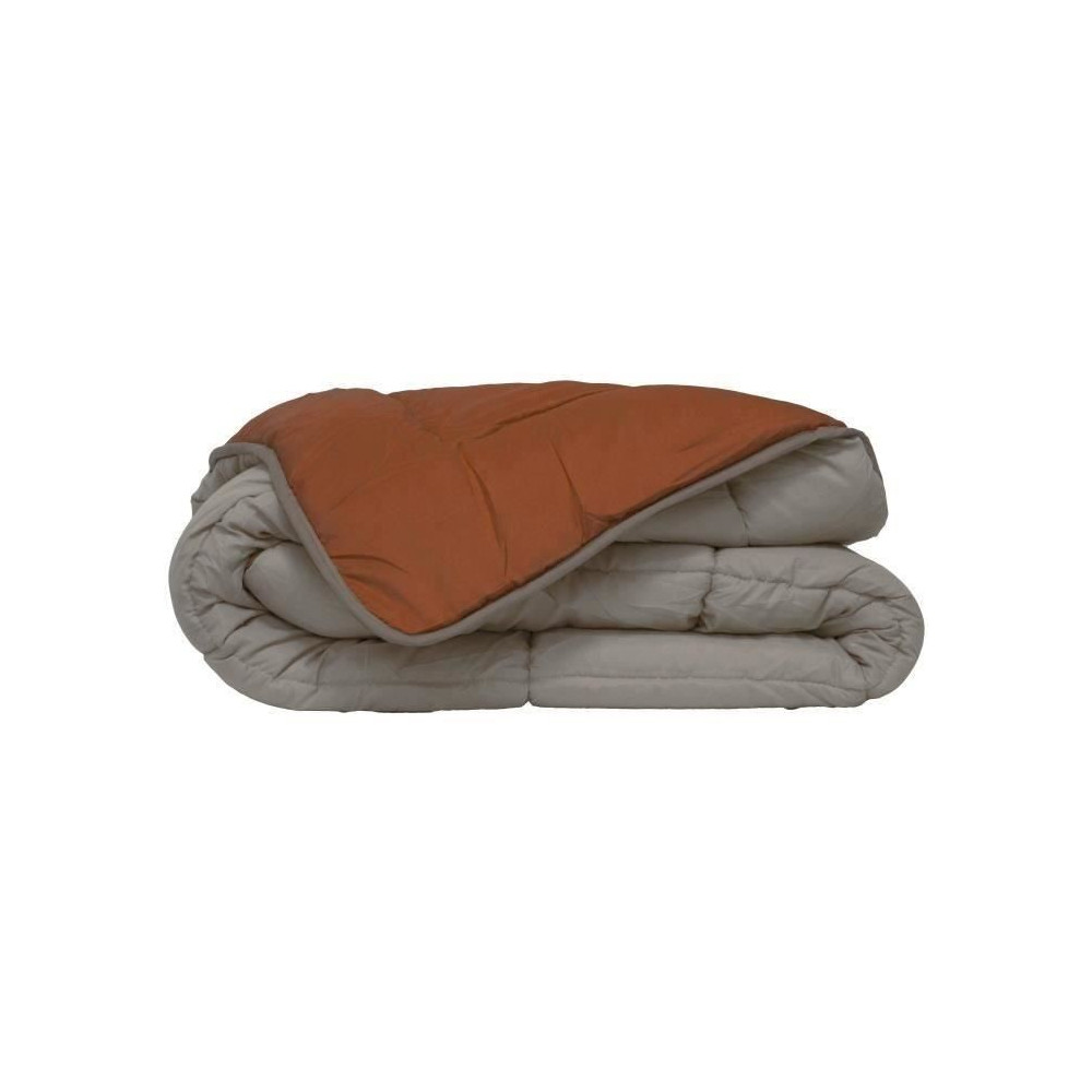 CALGARY Couette chaude Microfibre 400g/m² Galet & Gingembre 200x200cm