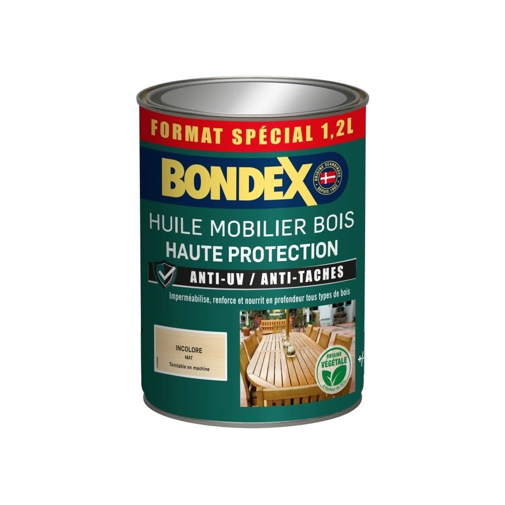 Huile mobilier incolore - BONDEX - 441376 - Mat - 1,2 L Huile mobilier incolore - BONDEX - 441376 - Mat - 1,2 L