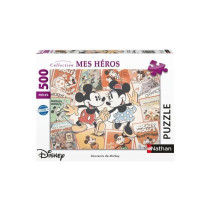 Nathan-Puzzle 500 pieces-Souvenirs de Mickey/Disney-Adultes et enfants