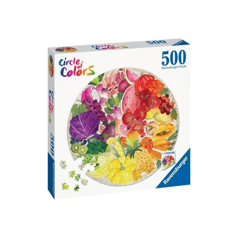 Puzzle rond 500 pieces Ravensburger - Fruits et légumes (Circle of Co