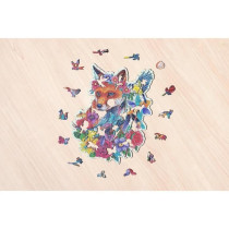 Puzzle en bois Renard coloré 150 pieces robustes et naturelles dont 1