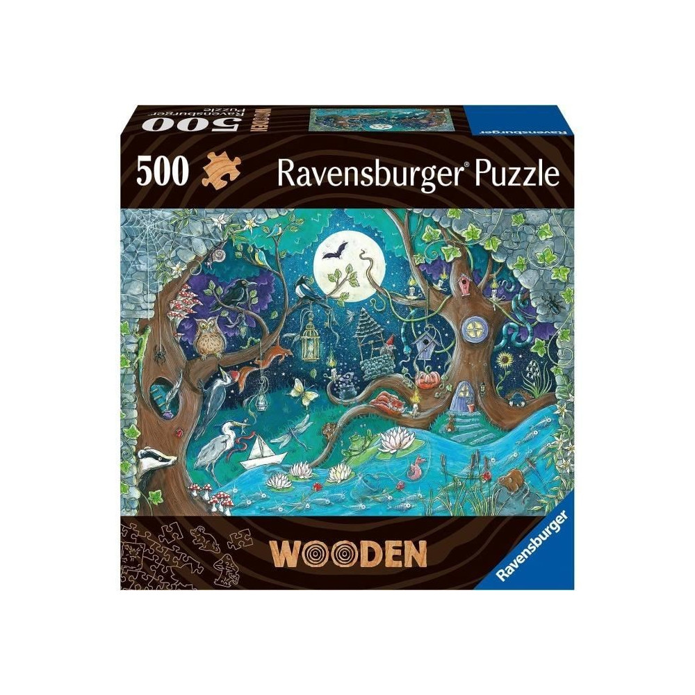 Puzzle en bois Foret fantastique 500 pieces robustes et naturelles don