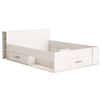 DEMEYERE Lit adulte contemporain blanc perle + tete de lit - l 160 x L