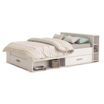 DEMEYERE Lit adulte contemporain blanc perle + tete de lit - l 160 x L