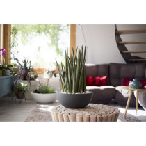 Pot de fleur EDA Plastique Rond Graphit Up Gris anthracite Ø 40 cm 14
