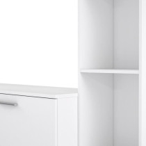Meuble TV paroi PILVI - Particules mélaminé -Décor blanc mat - port