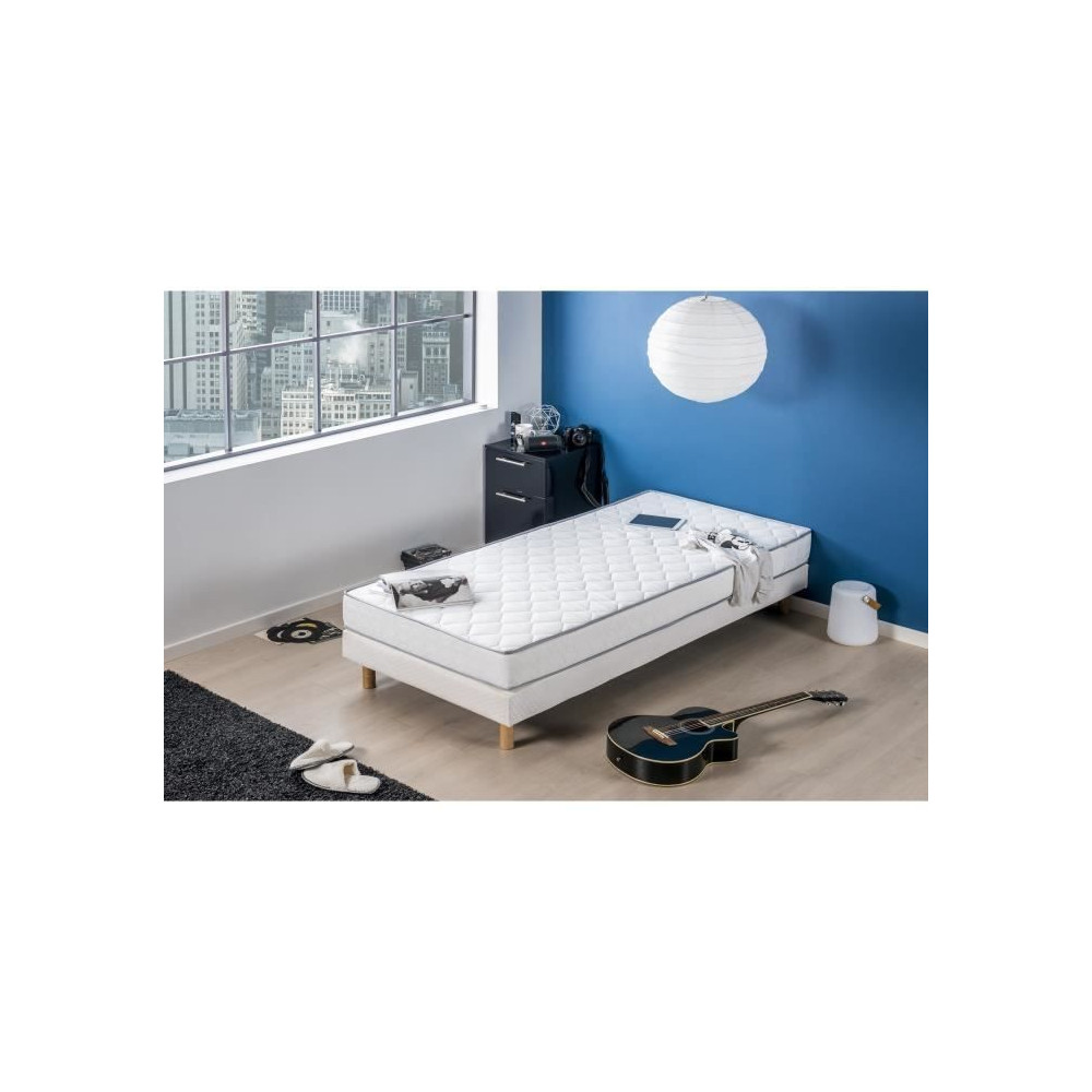 Matelas 90 x 200 DEKO DREAM - Epaisseur 16 cm - Mousse - Confort ferme