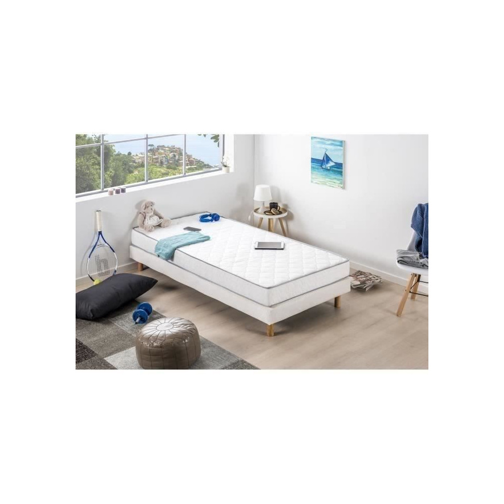 Matelas 90x190 cm - Mousse - Ferme 14 cm - 5 zones de confort - DEKO D