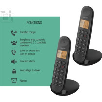 Téléphone fixe sans fil - LOGICOM - DECT ILOA 250 DUO - Noir - Sans