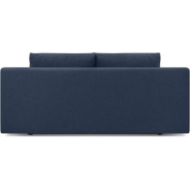 Banquette convertible 3 places MIKA - Tissu bleu foncé - Coffre de ra