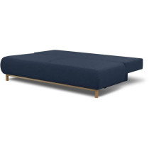 Banquette convertible 3 places MIKA - Tissu bleu foncé - Coffre de ra