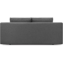 Banquette convertible 3 places MIKA - Tissu gris - Coffre de rangement