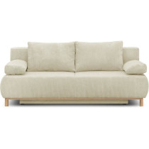 Banquette convertible 3 places MIKA - Velours côtelé Beige - Coffre