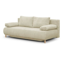Banquette convertible 3 places MIKA - Velours côtelé Beige - Coffre