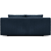 Banquette convertible 3 places MIKA - Velours côtelé bleu foncé - C