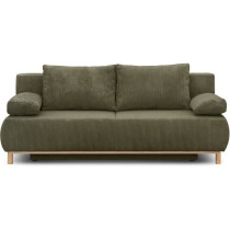 Banquette convertible 3 places MIKA - Velours côtelé vert kaki - Cof