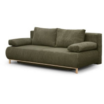 Banquette convertible 3 places MIKA - Velours côtelé vert kaki - Cof