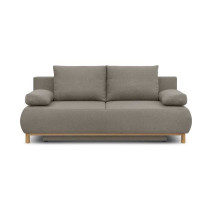 Banquette convertible 3 places MIKA - Tissu beige - Coffre de rangemen