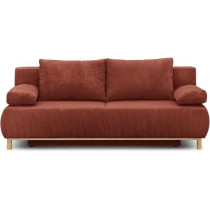 Banquette convertible 3 places MIKA - Velours côtelé Terracotta - Co