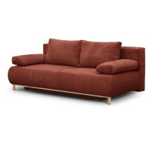 Banquette convertible 3 places MIKA - Velours côtelé Terracotta - Co