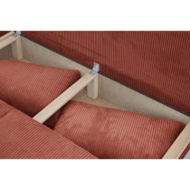 Banquette convertible 3 places MIKA - Velours côtelé Terracotta - Co