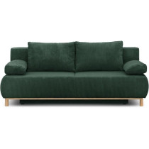 Banquette convertible 3 places MIKA - Velours côtelé Vert foret - Co