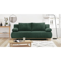 Banquette convertible 3 places MIKA - Velours côtelé Vert foret - Co
