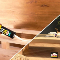 PATTEX Ni clou ni vis Fix Idéal Bois- Lot de 2 cartouches 380g + 1 gr