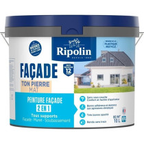 Peinture façade classic 2 en 1 - RIPOLIN - 474647 - Ton pierre - Mat