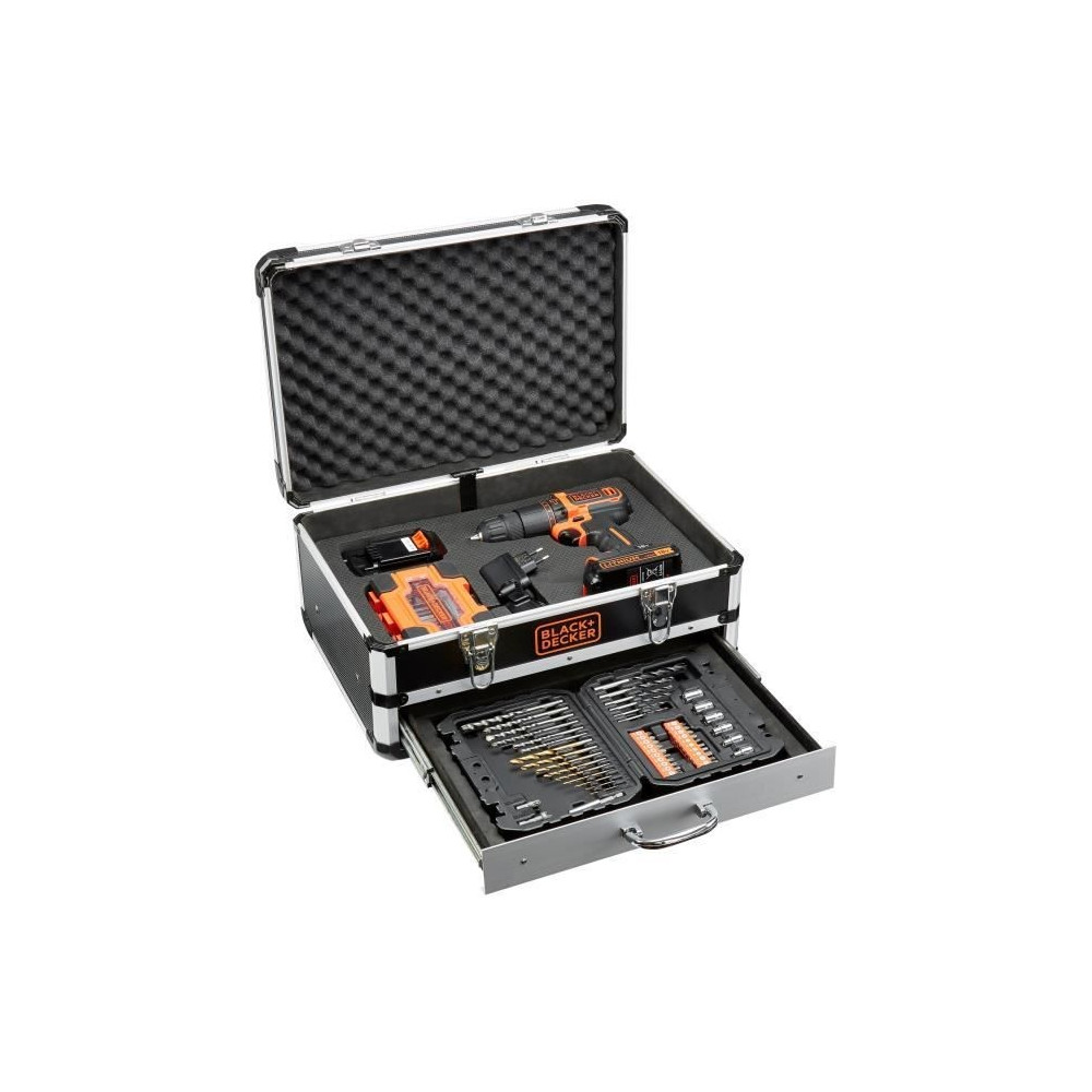 BLACK+DECKER Perceuse a Percussion Sans Fil 18 V BDC718AS2F-QW avec 80