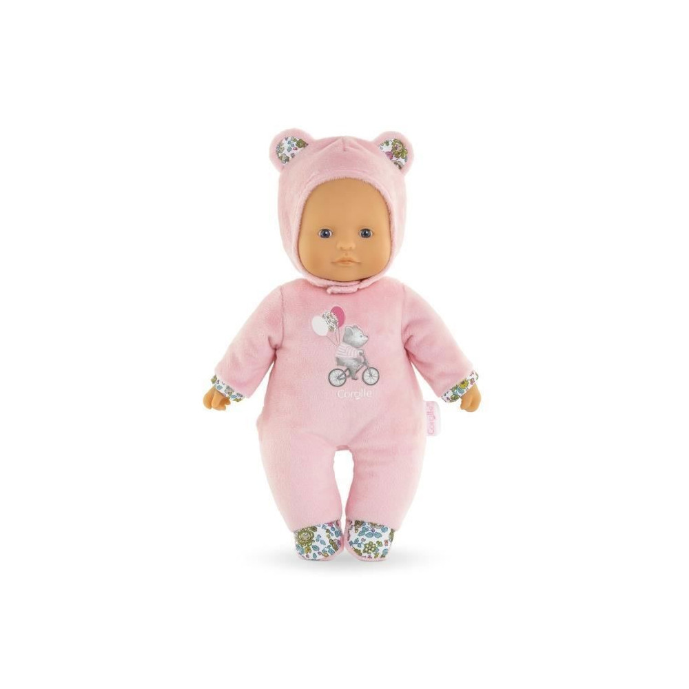 Mon Doudou COROLLE - Pti' Coeur Ours Rose - 30 cm - petit poupon - sen