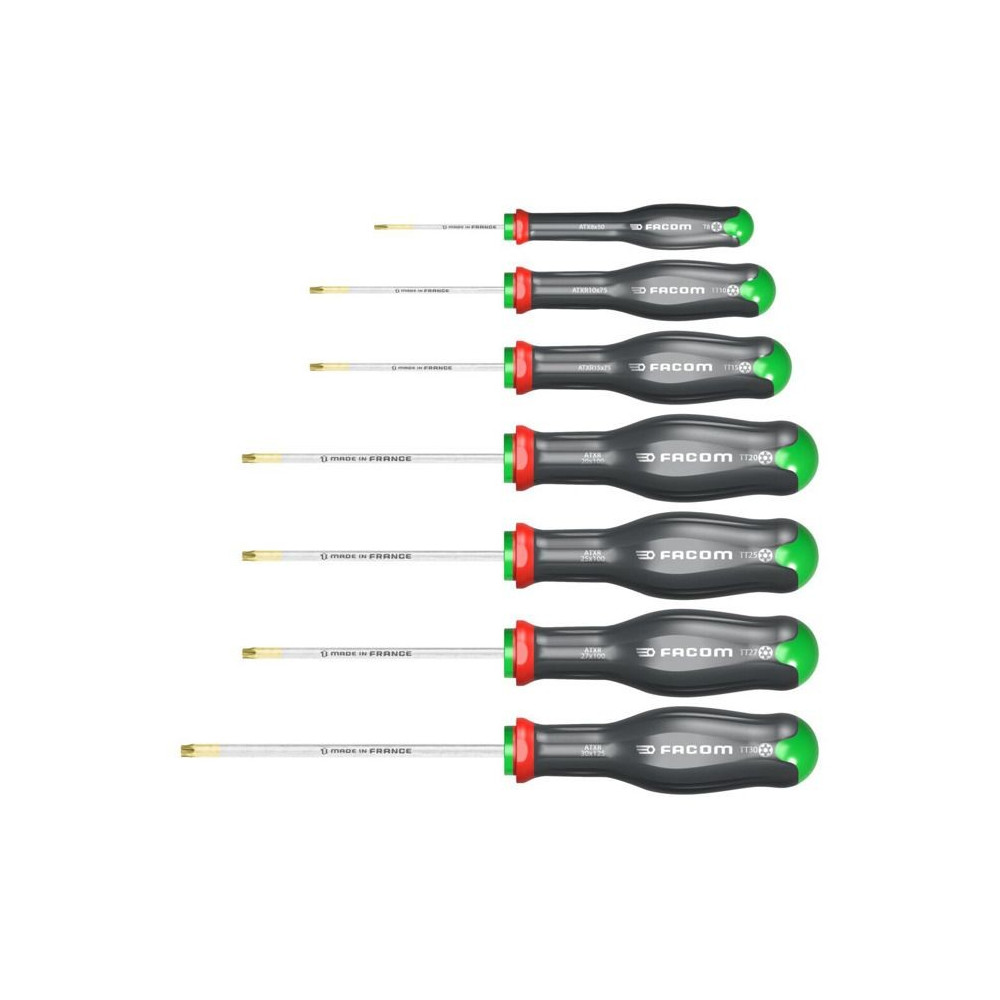 Jeu de 7 tournevis PROTWIST Torx et Resistorx - FACOM - ATXR.J7PB