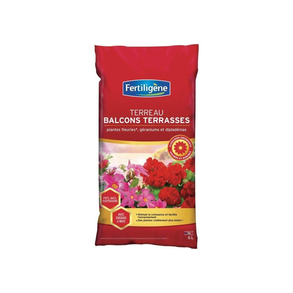 FERTILIGeNE - Terreau balcons terrasses 6L