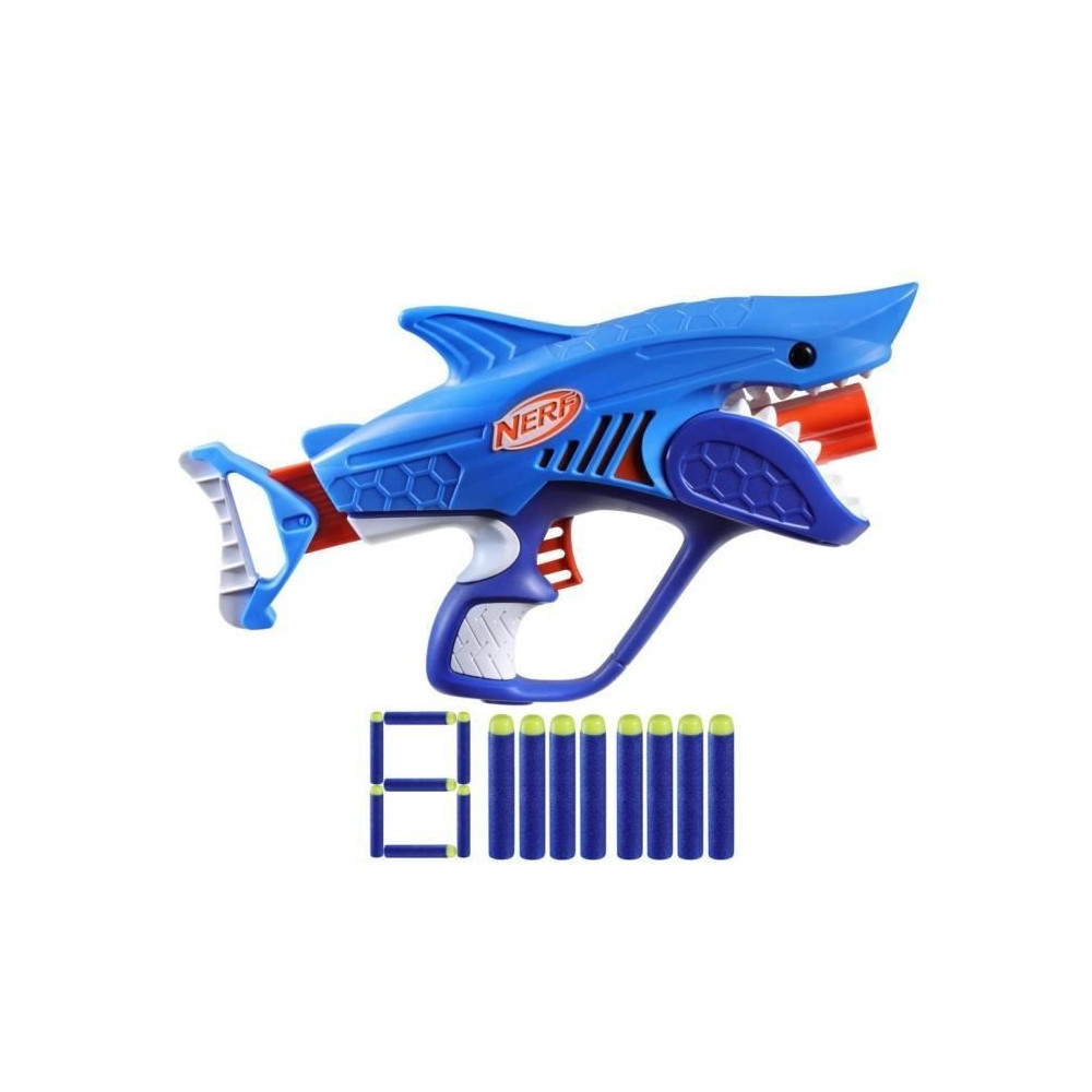 Nerf Junior Wild blaster Sharkfire, facile a utiliser, 8 fléchettes N
