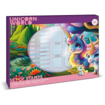 Coffret de tampons - MULTIPRINT - 4978 - Licornes - 7 tampons bois et