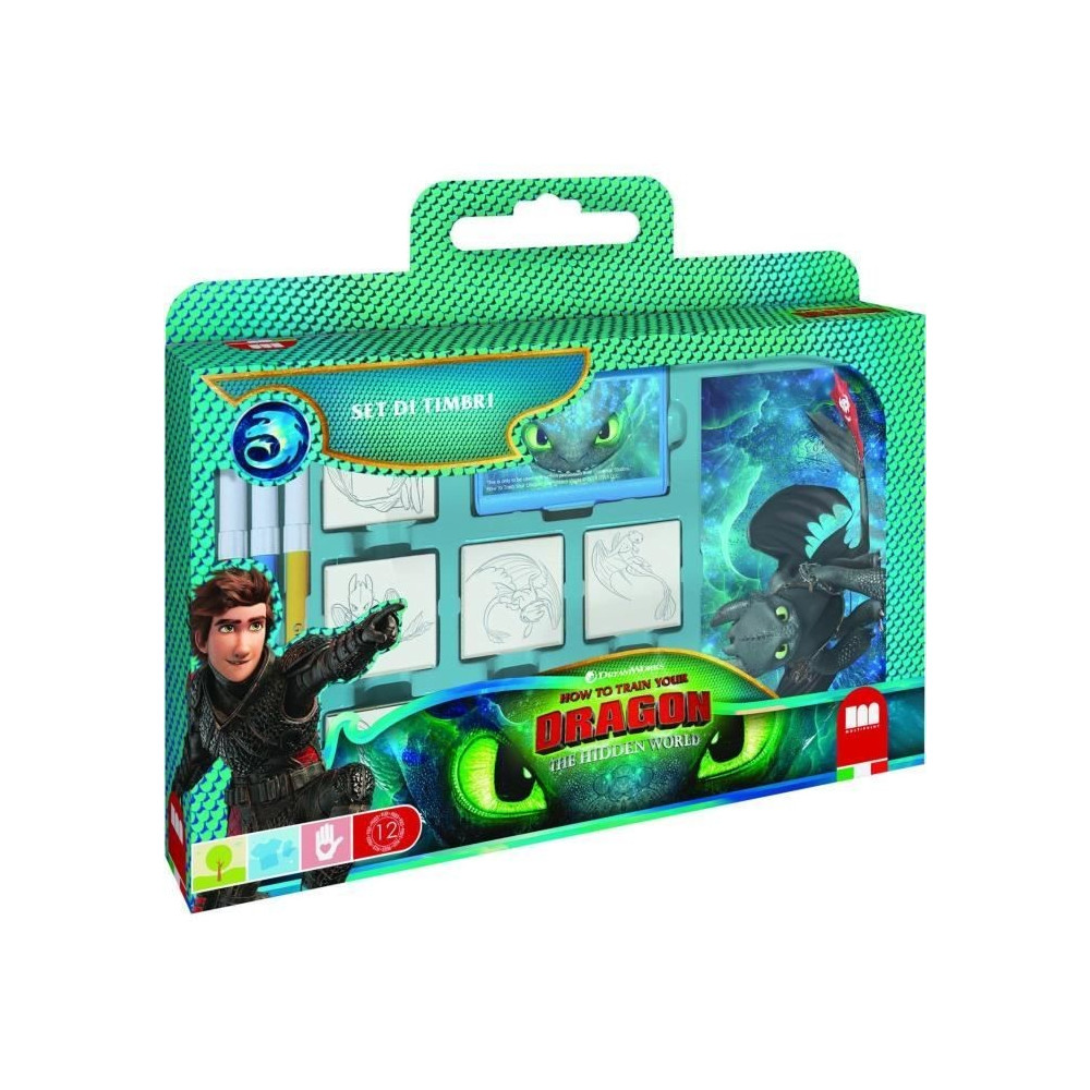 Coffret de tampons - MULTIPRINT - 7888 - Dragon - 7 tampons bois et la