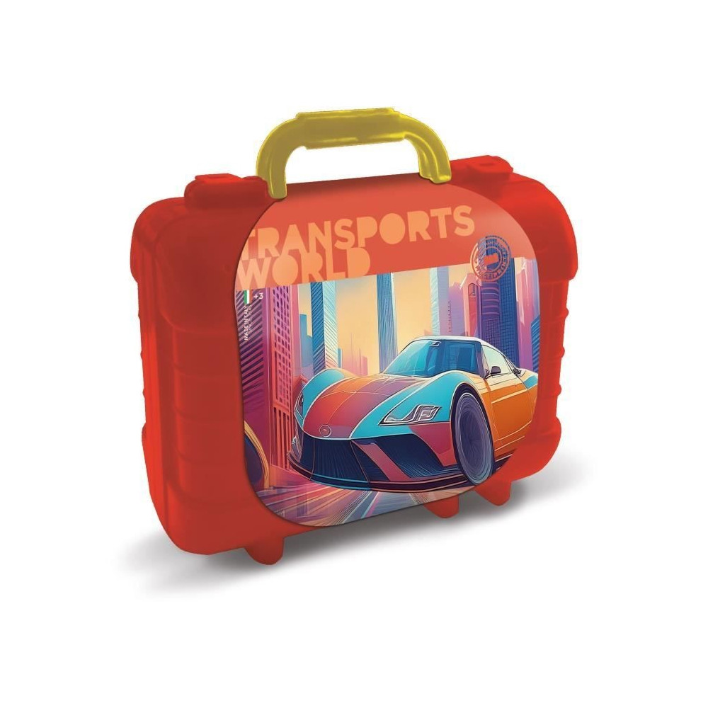 Travel Set - MULTIPRINT - 42930 - 5 tampons Les Transports, 10 crayons