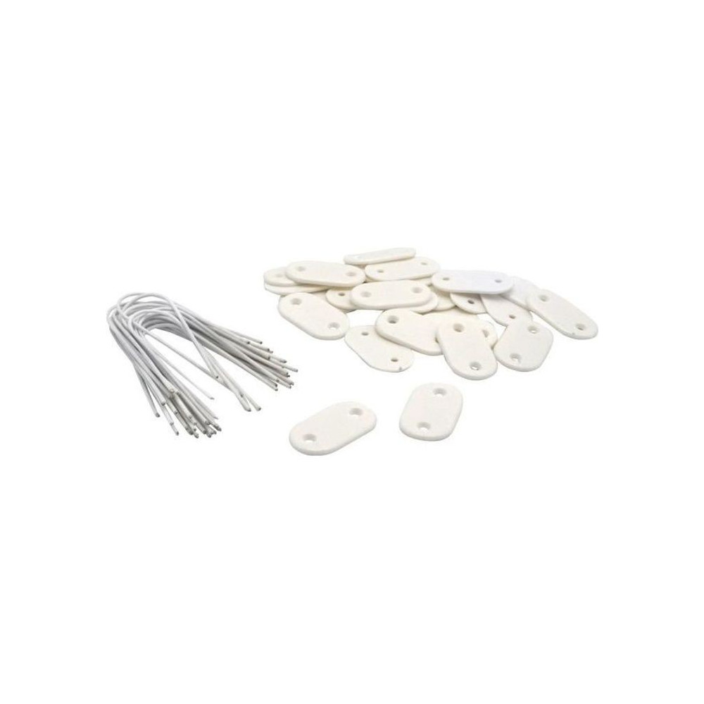 Set de 26 fixations pour mailles - NATURE - Blanc - Attache + brin 14