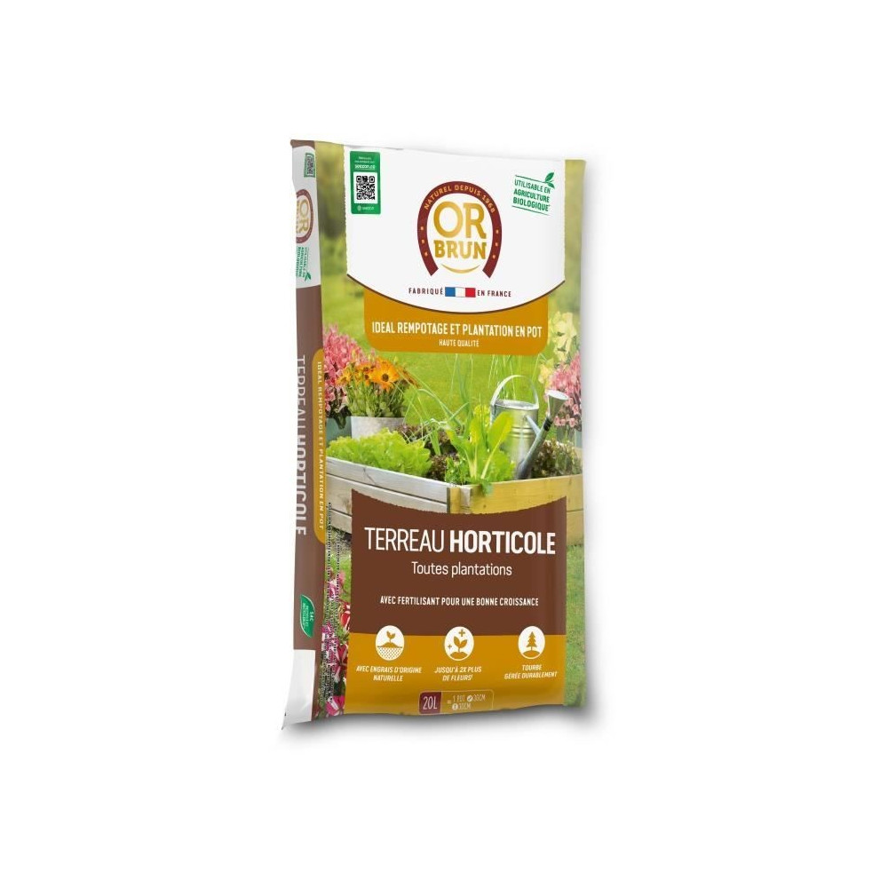 Terreau horticole - OR BRUN - OBRTHOR20N - 20 L