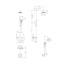 Colonne de douche OCEANIC - Mitigeur thermostatique - Pomme haute rond