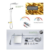 Colonne de douche OCEANIC - Mitigeur thermostatique - Pomme haute rect