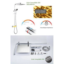 Colonne de douche OCEANIC - Mitigeur thermostatique - Pomme haute carr