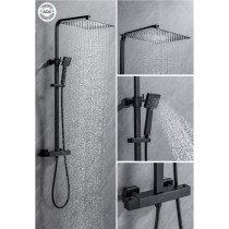 Colonne de douche OCEANIC - Mitigeur thermostatique - Pomme haute carr