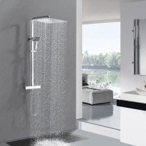 Colonne de douche OCEANIC - Mitigeur thermostatique - Pomme haute carr