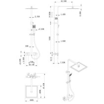Colonne de douche OCEANIC - Mitigeur thermostatique - Pomme haute carr