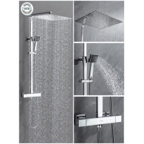 Colonne de douche OCEANIC - Mitigeur thermostatique - Pomme haute carr