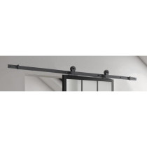 OPTIMUM Kit porte coulissante ATELIER noir + rail apparent - 204 x 83
