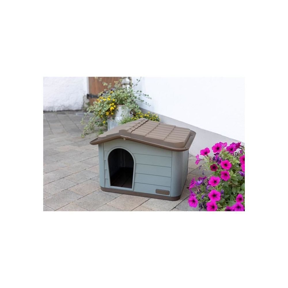 KERBL Maison extérieure pour chats - 60 x 51 x 41 cm - Gris et ma