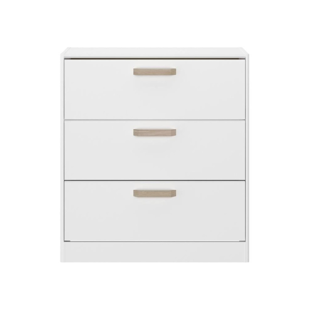 Commode DREAM 3 tiroirs - Panneau de particules - Décor blanc - L79.7