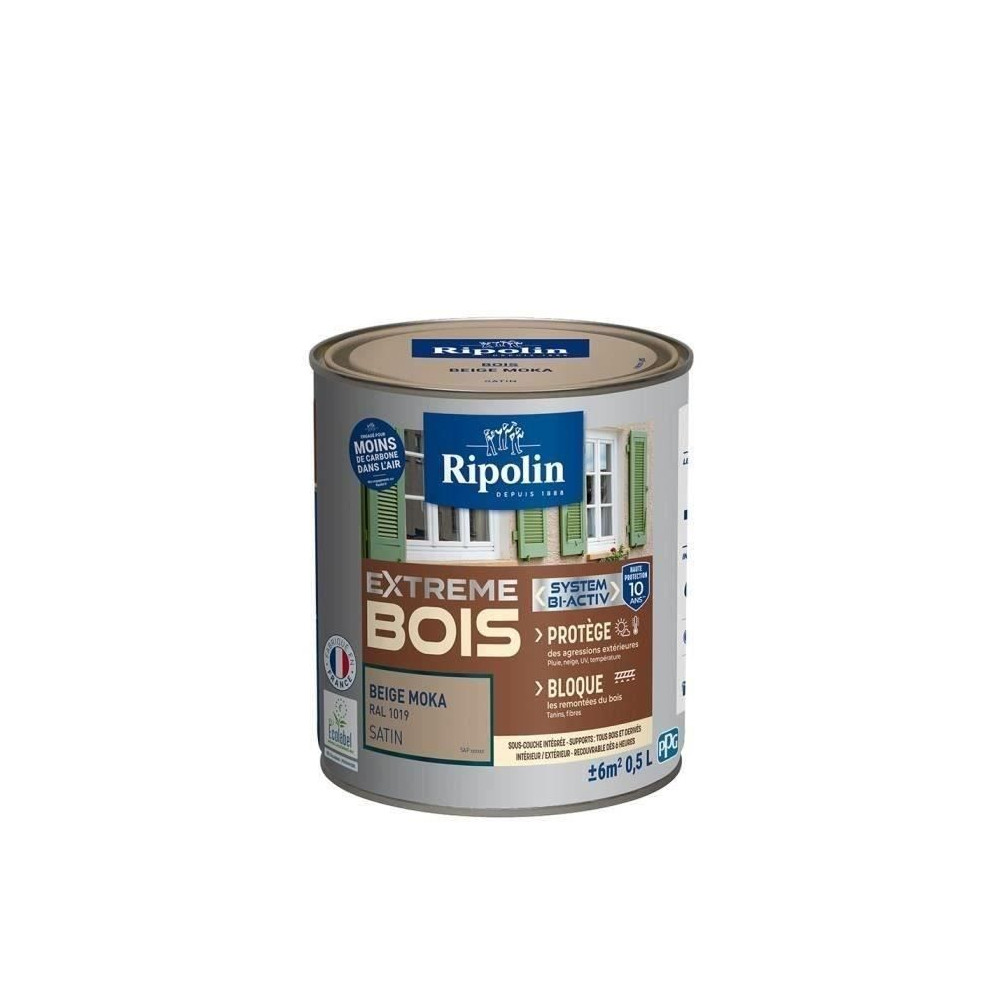 RIPOLIN Peinture Bois Satin Haute Protection 10 ans qui Protege et Mag